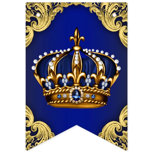 Prince Crown Baby shower Vlaggetjes (Eerste vlag)