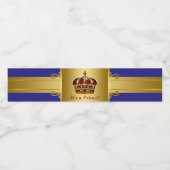 Prince Crown Baby shower Waterflesetiketten Waterfles Etiket (Enkel label)