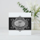 Prince Crown Blue Prince Baby Shower Kaart (Staand voorkant)