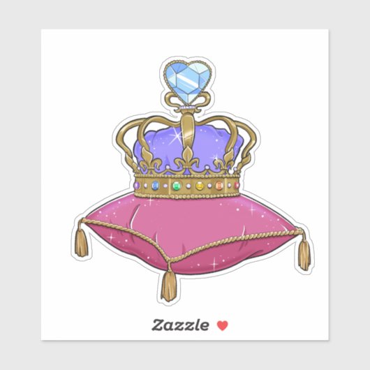 Prince Crown met diamantillustratie sticker (Vel)