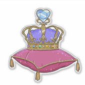 Prince Crown met diamantillustratie sticker (Voorkant)