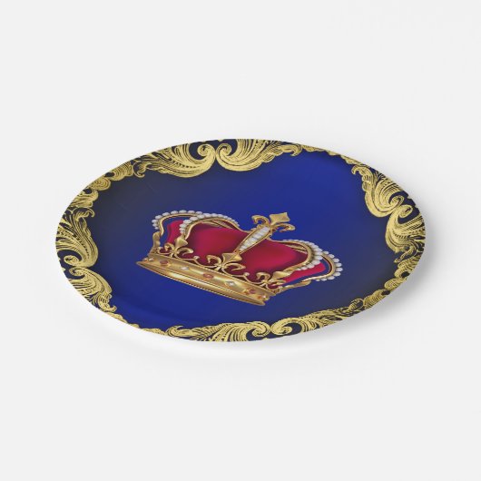 Prince Crown Royal Baby shower Papieren Bordje (Gekanteld)