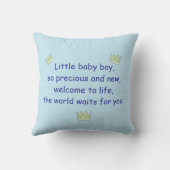 Prince Crown, Schattigee Baby Boy Gift, gepersonal Kussen (Achterkant)