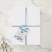 Prince Dank je Label, blauw, faux glitter, kroon Cadeaulabel (Met Touw)