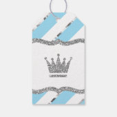 Prince Dank je Label, blauw, faux glitter, kroon Cadeaulabel (Achterkant)