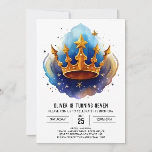 Prince Diamond bewerkbare verjaardag Kaart (Voorkant)