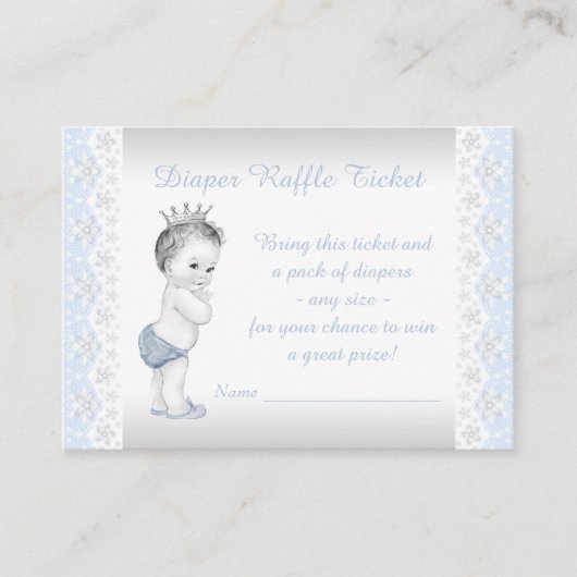 Prince Diaper Raffle Ticket Informatiekaartje (Voorkant)