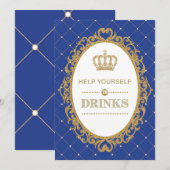 Prince Drinken Sign Royal Gold Baby shower Decor Kaart (Voorkant / Achterkant)