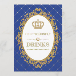Prince Drinken Sign Royal Gold Baby shower Decor Kaart