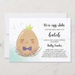 Prince Easter Baby shower Uitnodiging - Bruine eie