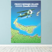 Prince Edward Island, Canada kaart. Canvas Afdruk (Insitu (Houten vloer))