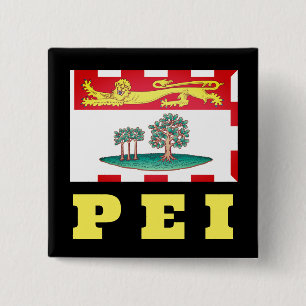 Prince Edward Island Flag Vierkante Button 5,1 Cm