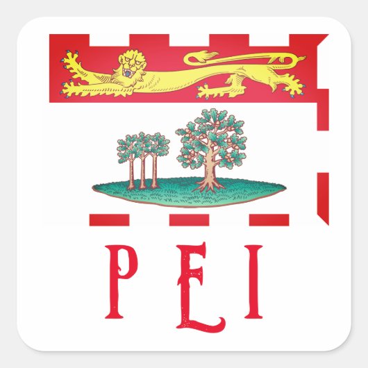 Prince Edward Island Flag Vierkante Sticker (Voorkant)