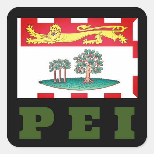 Prince Edward Island Flag Vierkante Sticker (Voorkant)