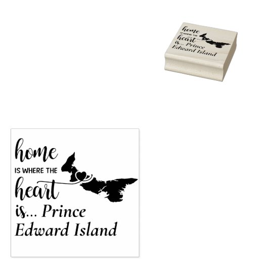 Prince Edward Island Home is waar Heart Rubberstempel (Gestempeld)