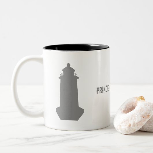 Prince Edward Island Lighthouse Tweekleurige Koffiemok (Met donut)