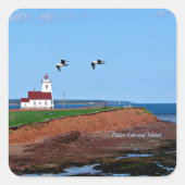 Prince Edward Island Lighthouse Vierkante Sticker (Voorkant)