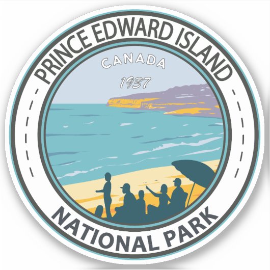 Prince Edward Island National Park Beach Vintage Sticker (Voorkant)