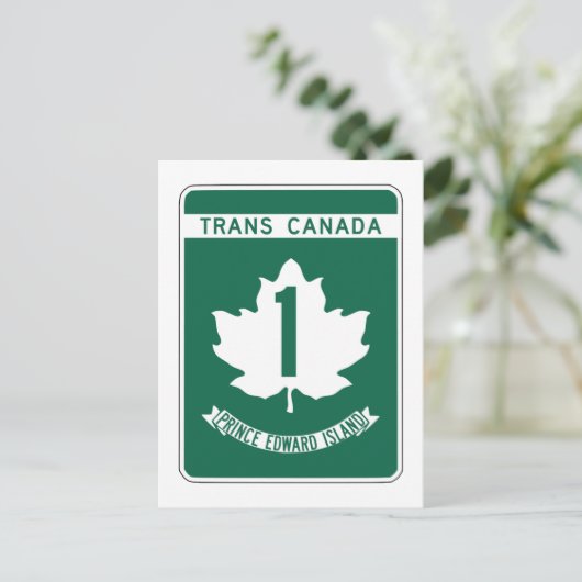 Prince Edward Island, Trans-Canada Highway Sign Briefkaart (Staand voorkant)