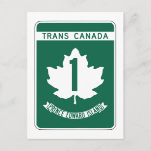 Prince Edward Island, Trans-Canada Highway Sign Briefkaart