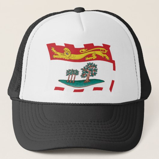 Prince Edward Island Vlag Hoed Trucker Pet (Voorkant)