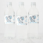 Prince Elephant Blue Silver Crown Water Label Waterfles Etiket (Flessen)