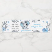 Prince Elephant Blue Silver Crown Water Label Waterfles Etiket (Enkel label)