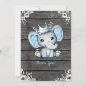 Prince Elephant Echografie Pic Uitnodiging Blauw (Achterkant)