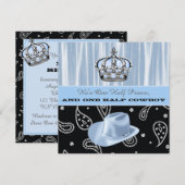 Prince en Cowboy Baby Shower Kaart (Voorkant / Achterkant)