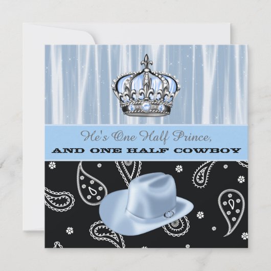 Prince en Cowboy Baby Shower Kaart (Voorkant)