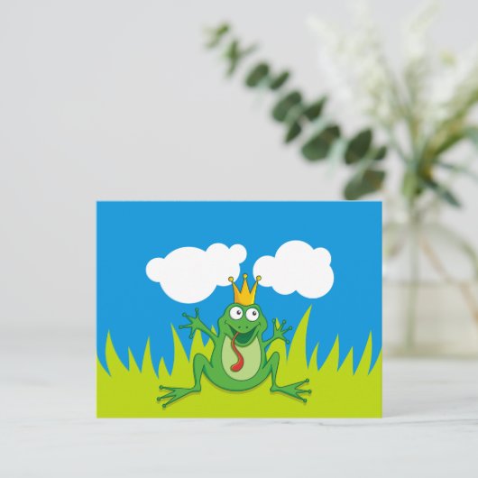 Prince Frog 5,6 inch x 4,25 inch Briefkaart (Staand voorkant)