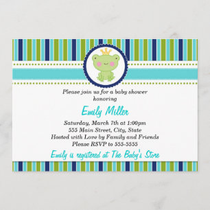 Prince Frog Baby Boy Shower Uitnodiging