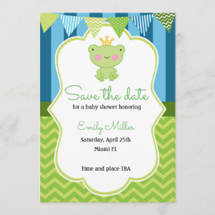 Prince Frog Baby shower Save the Date