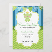 Prince Frog Baby shower Save the Date (Voorkant)