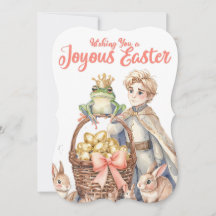 Prince, Frog, Easter Bunnies en Golden Eggs Kaart