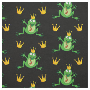 Prince Frog met kronen patroon Stof