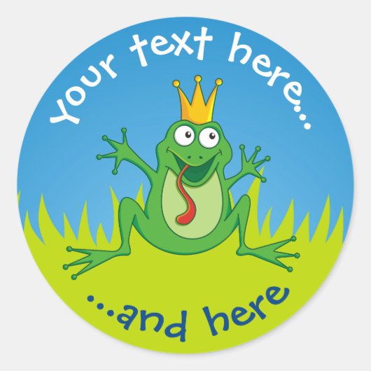 Prince Frog Ronde Sticker (Voorkant)