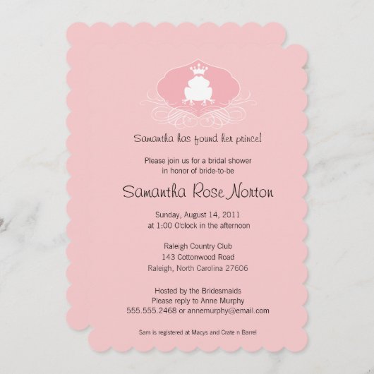 Prince Frog Themd Vrijgezellenfeest Kaart (Voorkant / Achterkant)