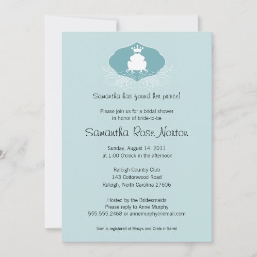 Prince Frog Themd Vrijgezellenfeest Kaart (Voorkant)