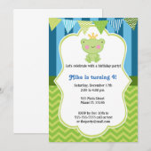 Prince Frog verjaardagsuitnodiging Kaart (Voorkant / Achterkant)