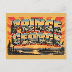Prince George BC Rivieren Boreaal Woud Kunst Briefkaart