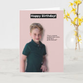 Prince George Happy Birthday card Kaart (Gele Bloem)