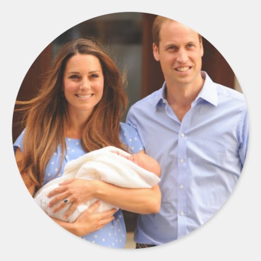 Prince George Royal Baby Ronde Sticker (Voorkant)