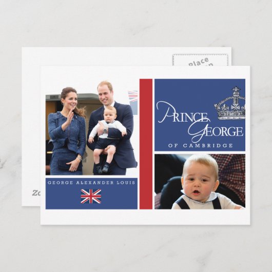Prince George - William & Kate Briefkaart (Voorkant / Achterkant)