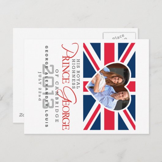Prince George - William & Kate Briefkaart (Voorkant / Achterkant)