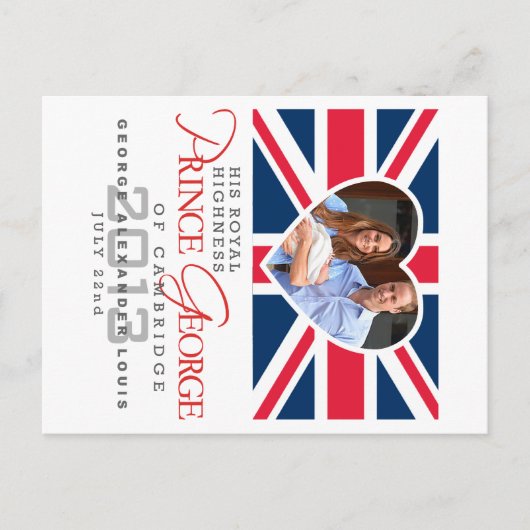 Prince George - William & Kate Briefkaart (Voorkant)