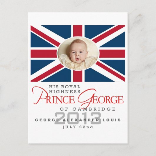 Prince George - William & Kate Briefkaart (Voorkant)