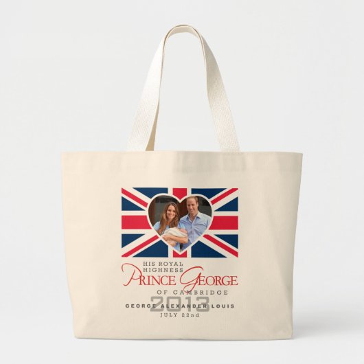 Prince George - William & Kate Grote Tote Bag (Voorkant)