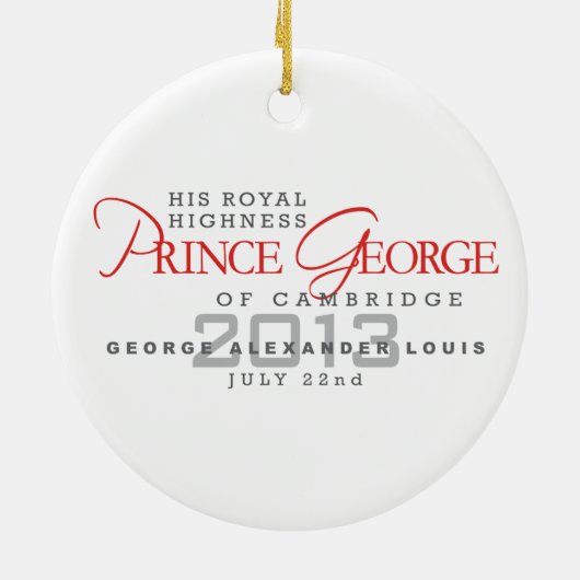 Prince George - William & Kate Keramisch Ornament (Achterkant)
