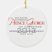 Prince George - William & Kate Keramisch Ornament (Achterkant)